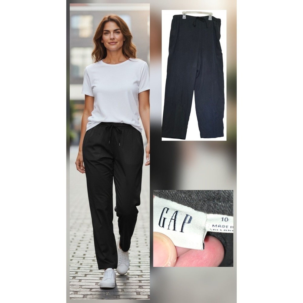 Gap Women's Black Girlfriend Joggers Cargo Style Pants Size 10 30x27 High 467883